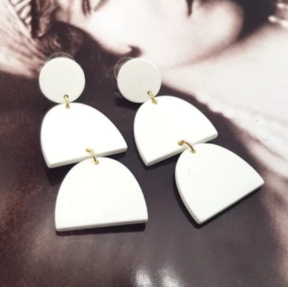 Acrylic Earrings-WHITE