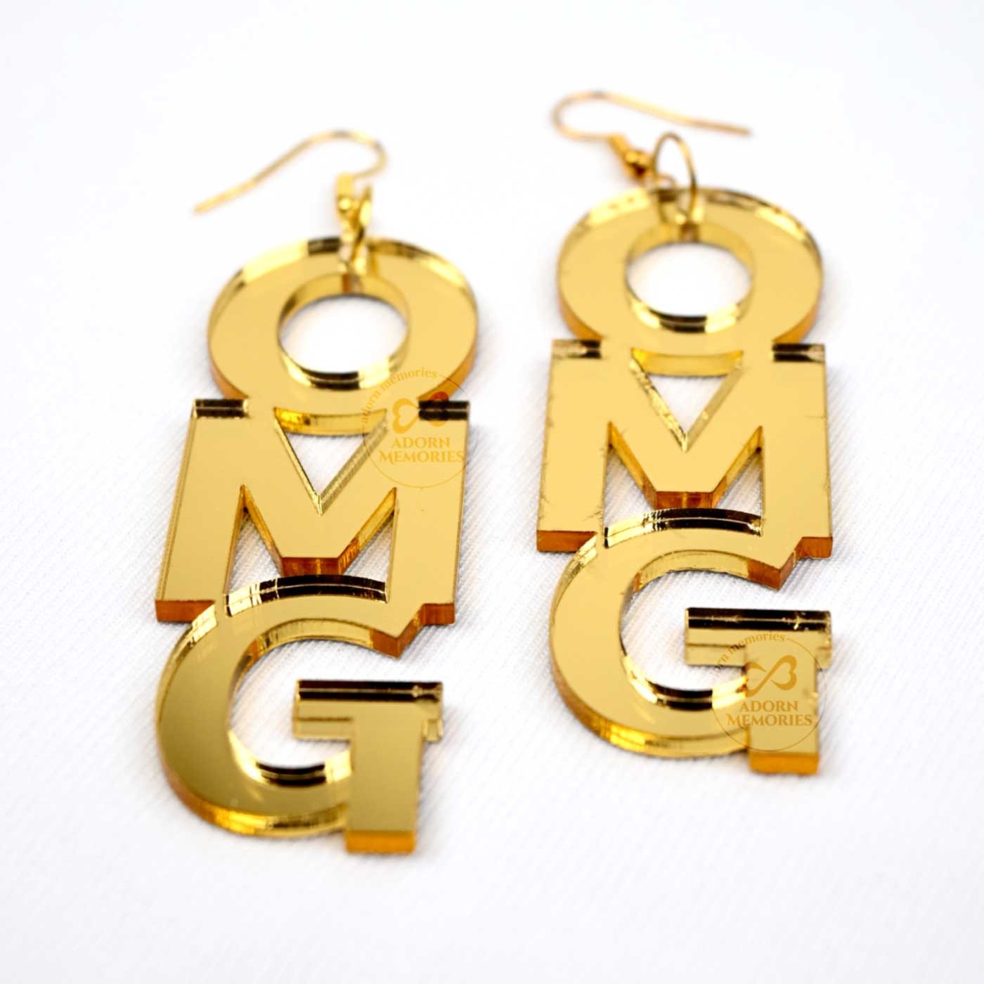 OMG Golden Acrylic Earrings For Women