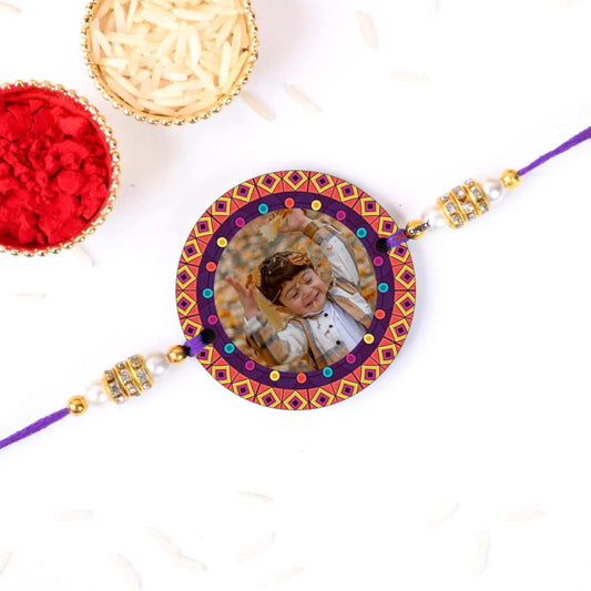 Personalized Photo With Mandala Rakhi For Brother