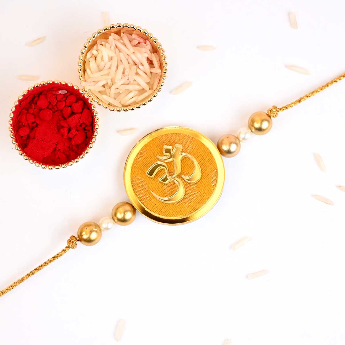 OM With Rakhi For Brother